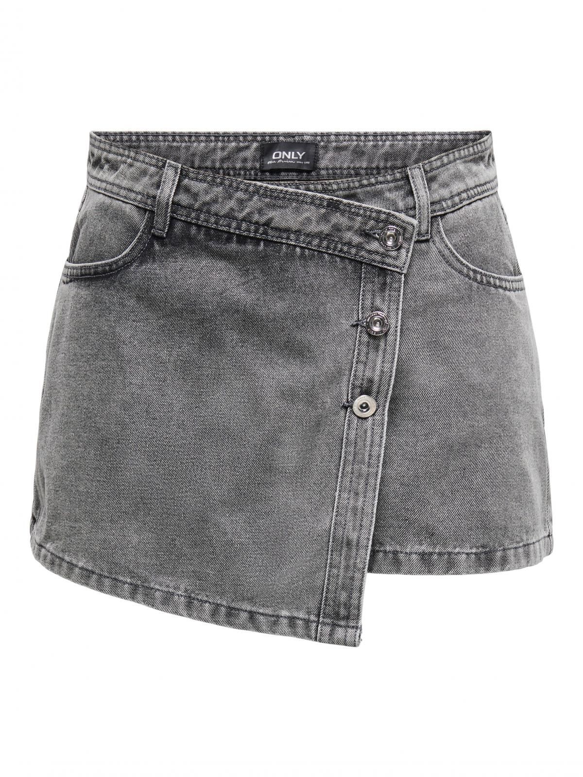 온리 버튼 디테일 데님 미니 스커트 15256608_2106 GREY / LIGHT GREY DENIM - 상세 이미지 3