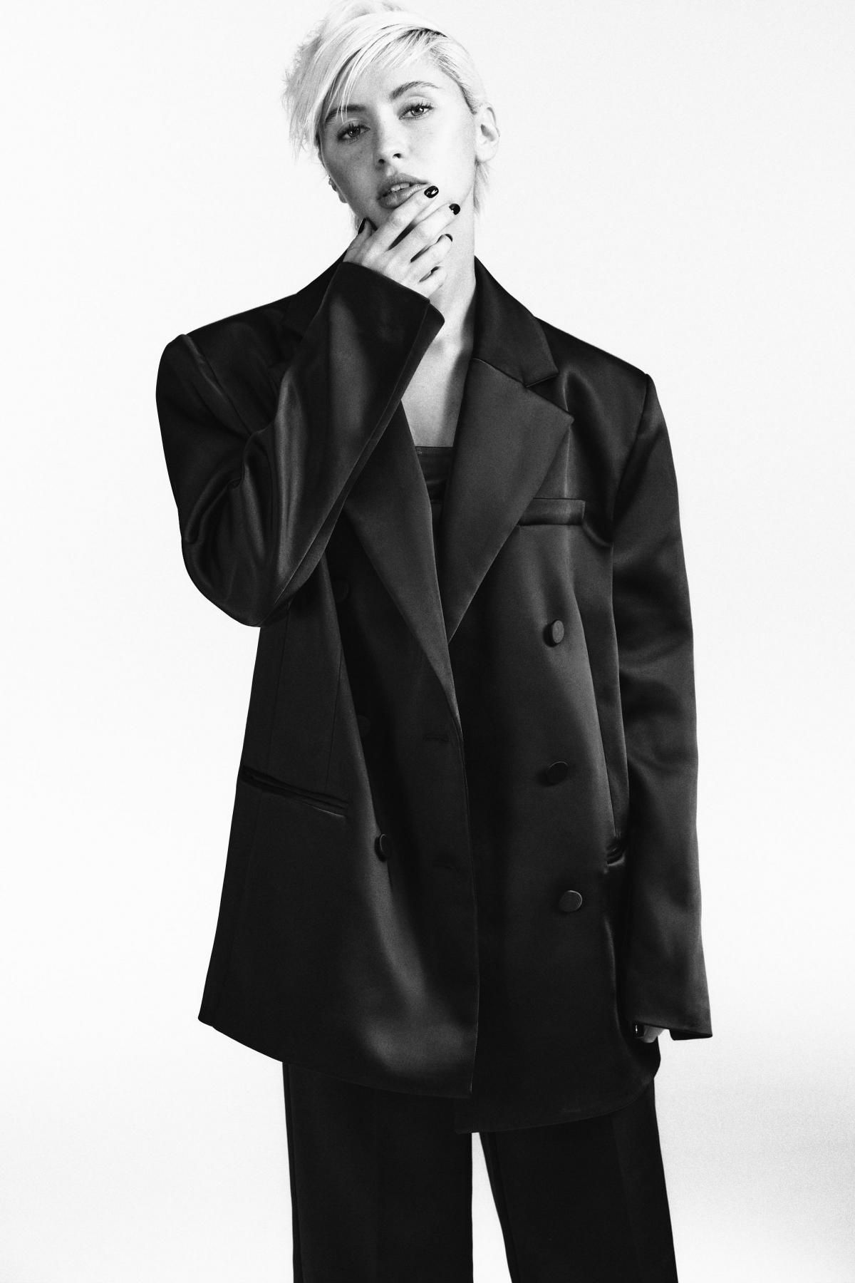 자라 새틴 포켓 더블브레스트 블레이저 1255/807 BLACK - 상세 이미지 3