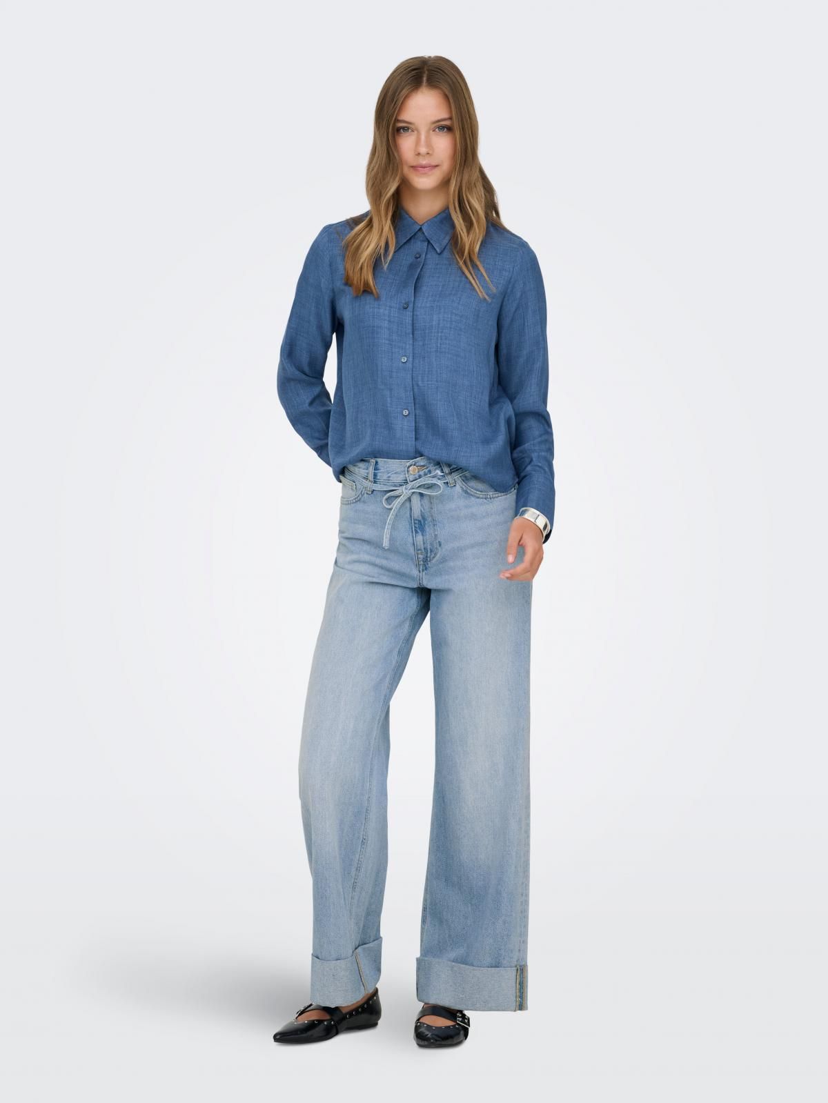 온리 테크니컬 데님 긴팔 셔츠 15369949_2115_1259812 BLUE / MEDIUM BLUE DENIM - 상세 이미지 5