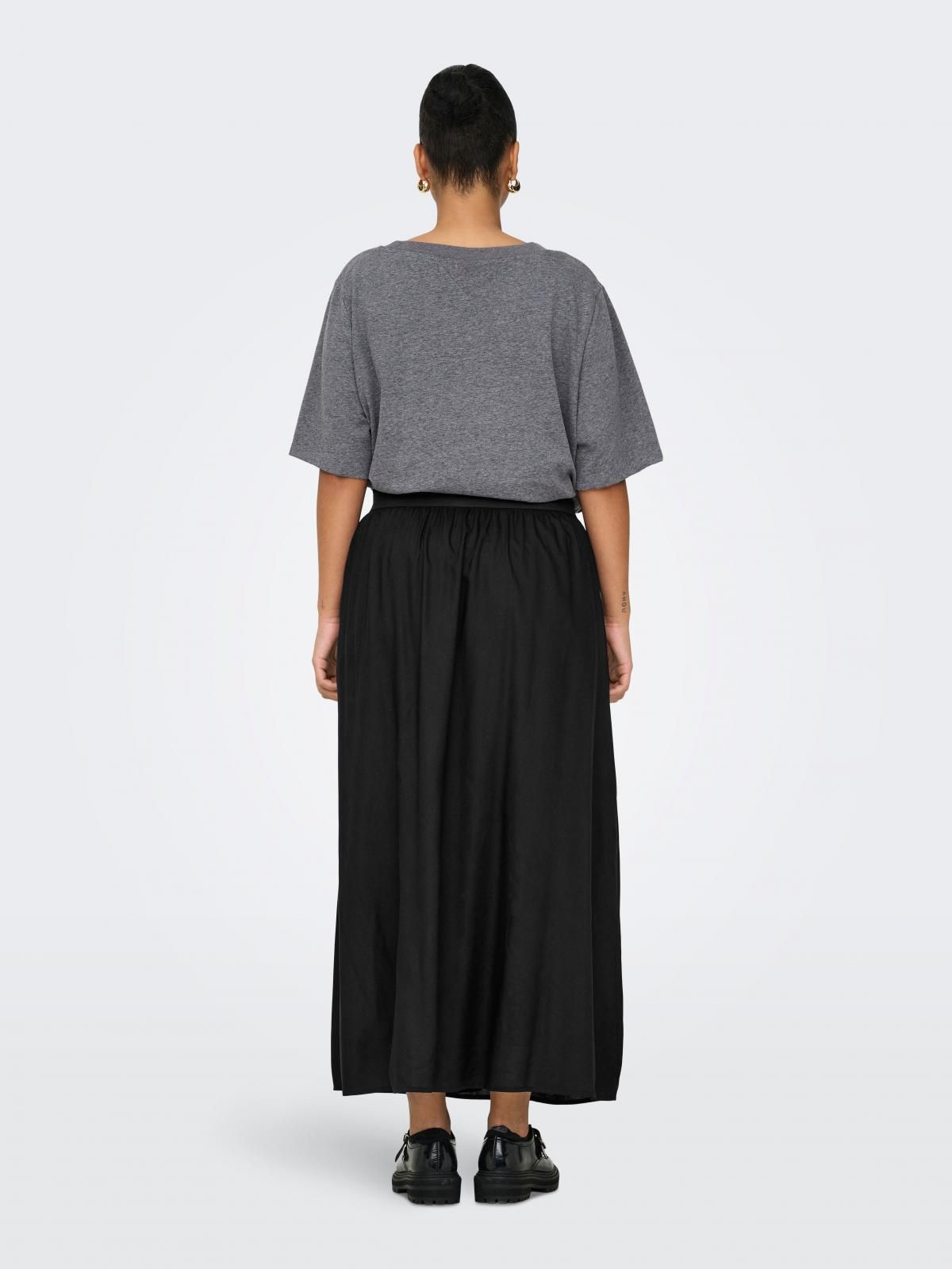 온리 빅사이즈 밴딩 블랙 롱 스커트 15316019_2161 BLACK / BLACK - 상세 이미지 2