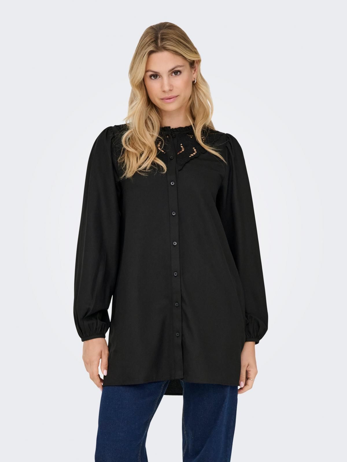 제이디와이 루즈핏 셔츠 미니 원피스 15376457_2161 BLACK / BLACK - 상품 이미지