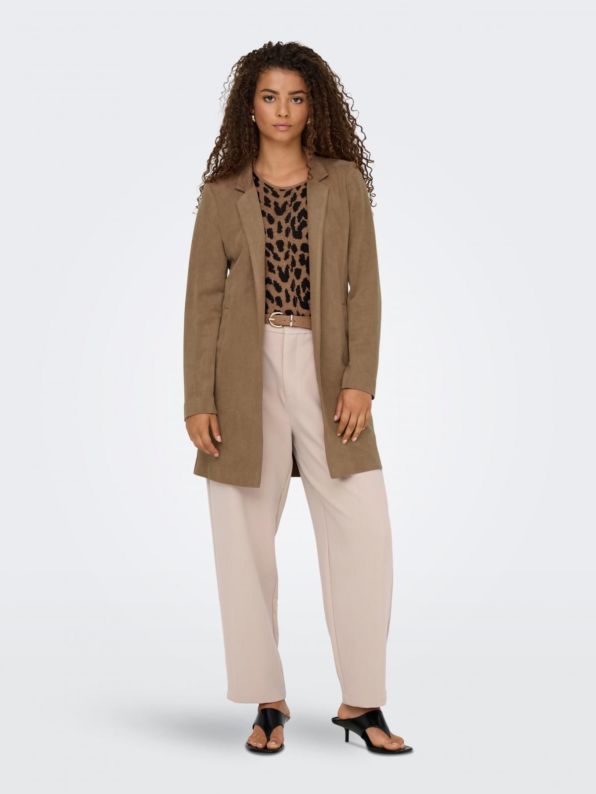 온리 테크니컬 롱 코트 가디건 15351258_12943 BROWN / COCOA CREME - 상세 이미지 5