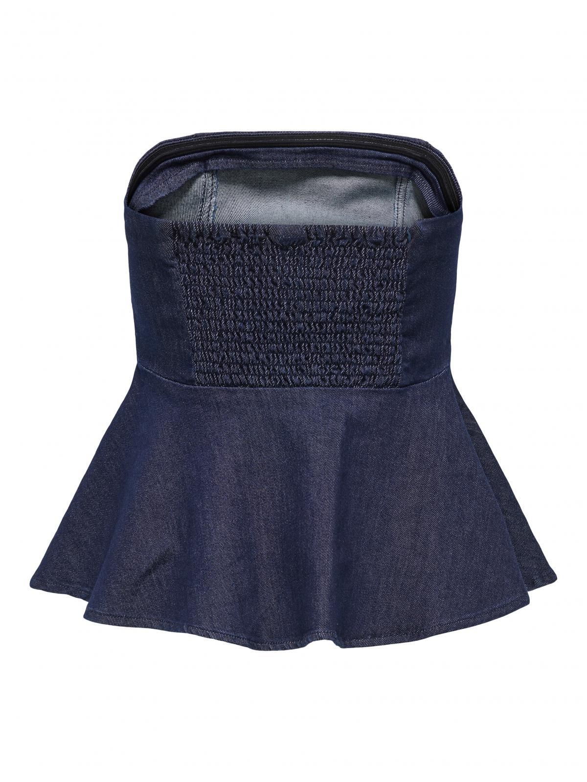 온리 데님 스모크 스트랩리스 탑 15359758_2114 BLUE / DARK BLUE DENIM - 상세 이미지 4