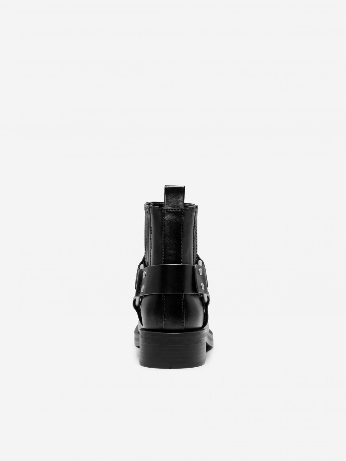 온리 테크니컬 바이커 앵클 부츠 로우힐 15329813_2161 BLACK / BLACK - 상세 이미지 2