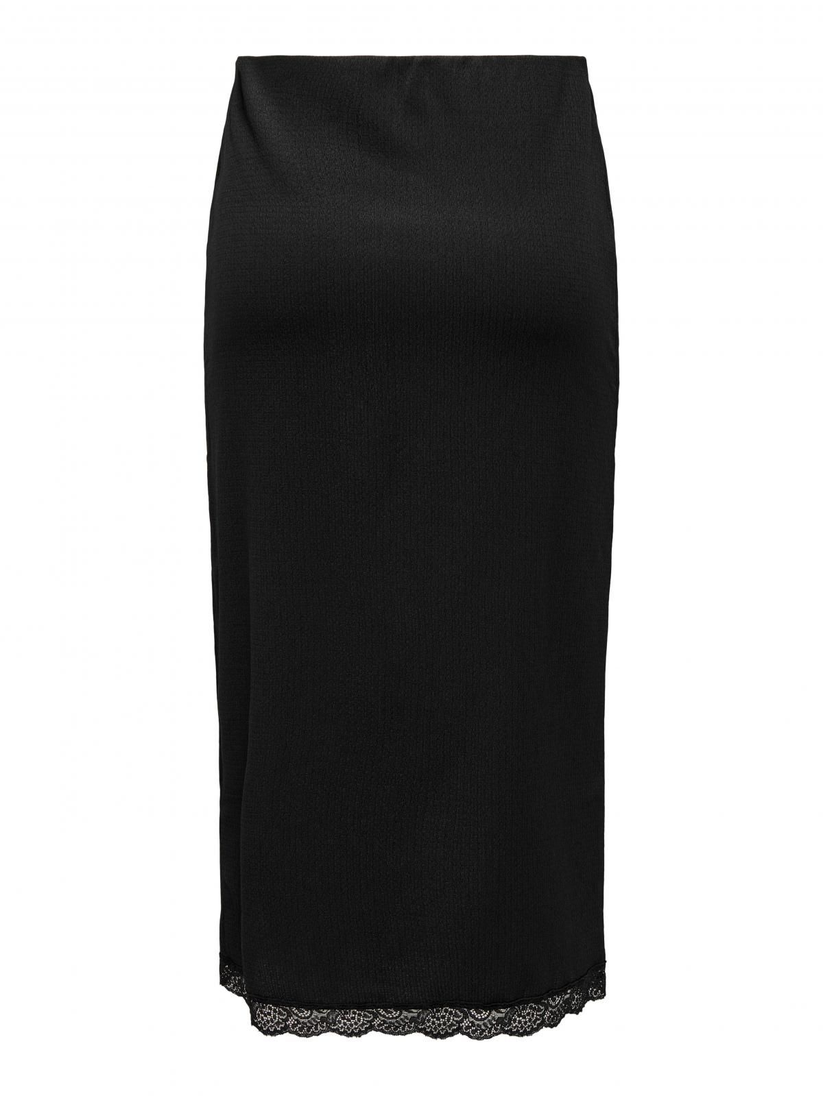 온리 소프트 미디 스커트 사이드 슬릿 블랙 15327279_2161 BLACK / BLACK - 상세 이미지 4
