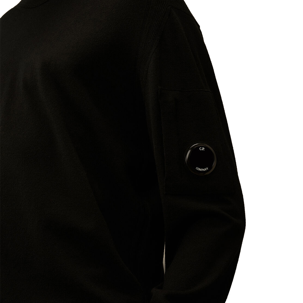 25FW CP컴퍼니 엑스트라파인 메리노 울 크루넥 니트 블랙 19CMKN037A 005528A 999 - 상세 이미지 4