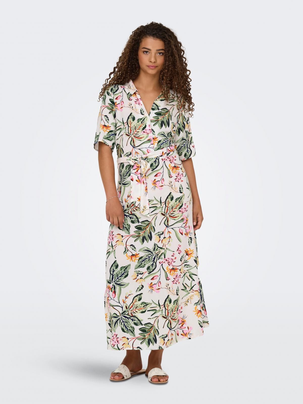 제이디와이 플라워 패턴 롱 원피스 브이넥 벨트 15320702_6_1215473 - 상품 이미지