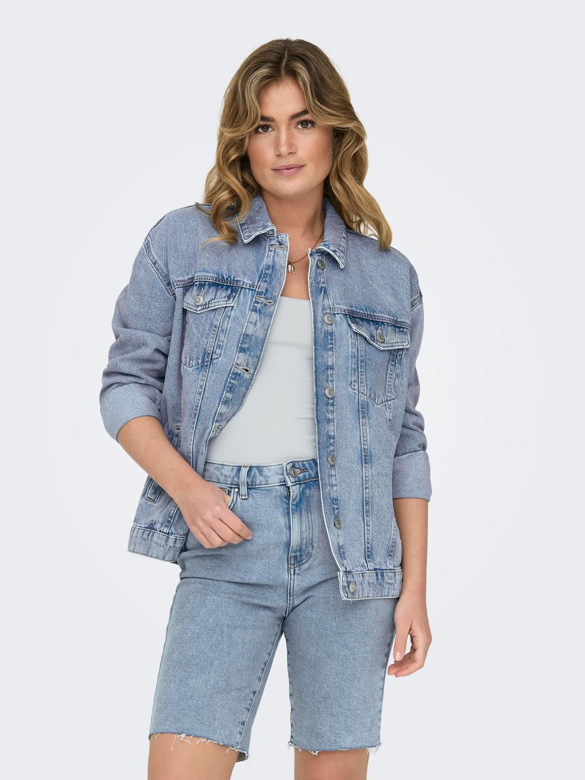 온리 트렌디 데님 데님 재킷 15290378_2116 BLUE / LIGHT BLUE DENIM - 메인 이미지