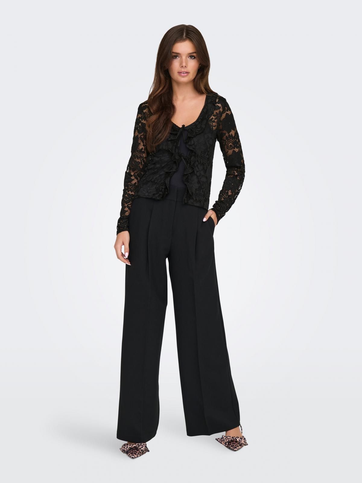 제이디와이 레이스 블랙 브이넥 가디건 15352632_2161 BLACK / BLACK - 상세 이미지 5