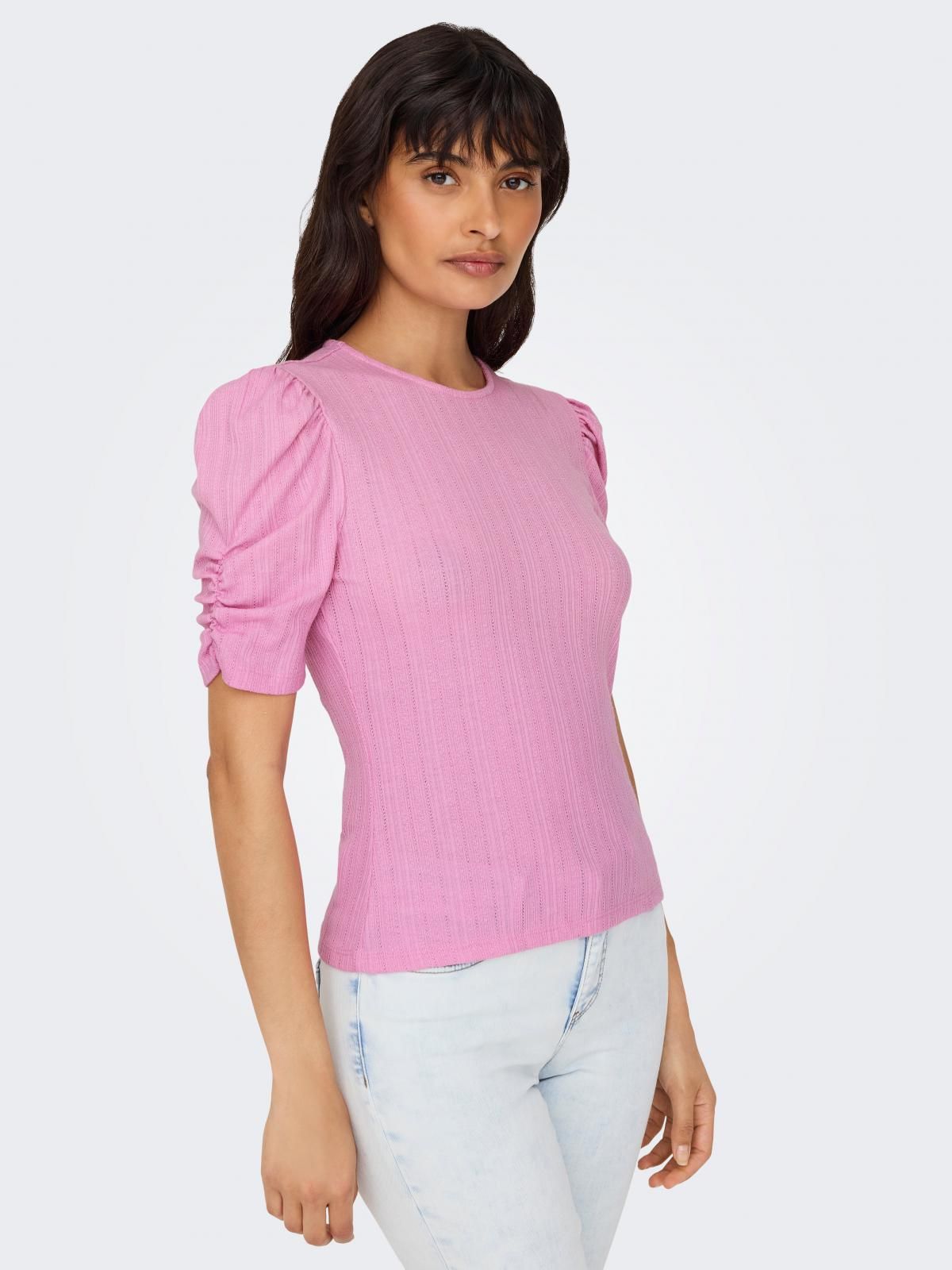 온리 로맨틱 퍼프슬리브 반팔 티셔츠 15340734_948 PURPLE / LILAC CHIFFON - 상품 이미지