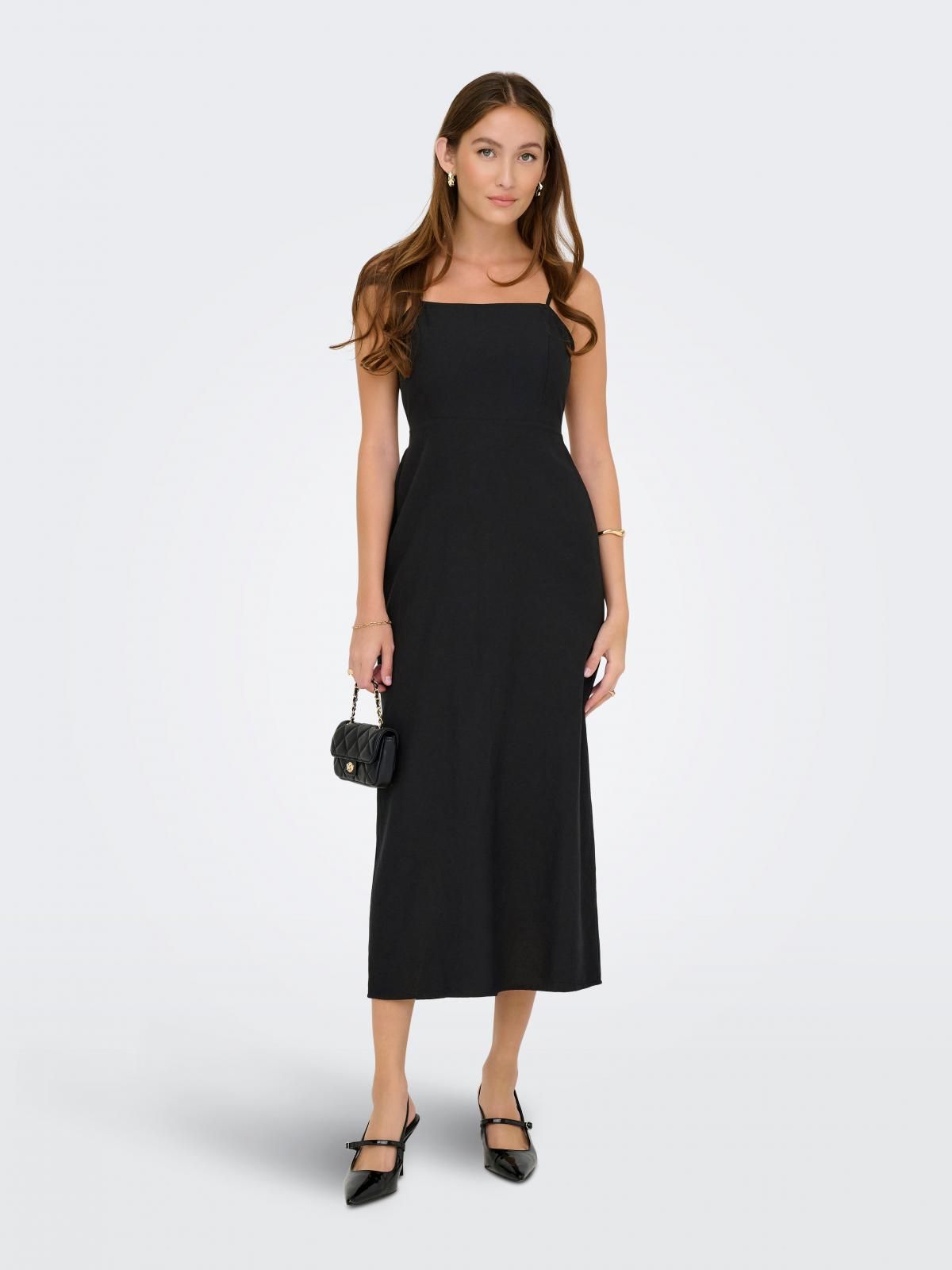 온리 베이직 슬리브리스 롱 원피스 15357771_2161 BLACK / BLACK - 상품 이미지