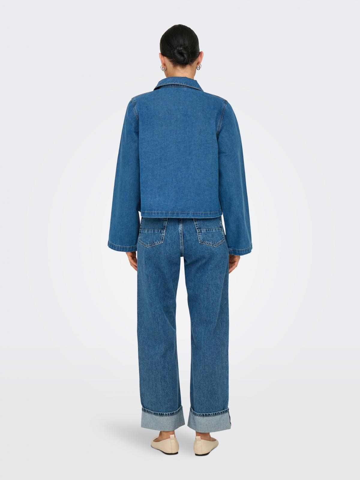 온리 데님 테크니컬 리본 디테일 셔츠 15357228_2115 BLUE / MEDIUM BLUE DENIM - 상세 이미지 2