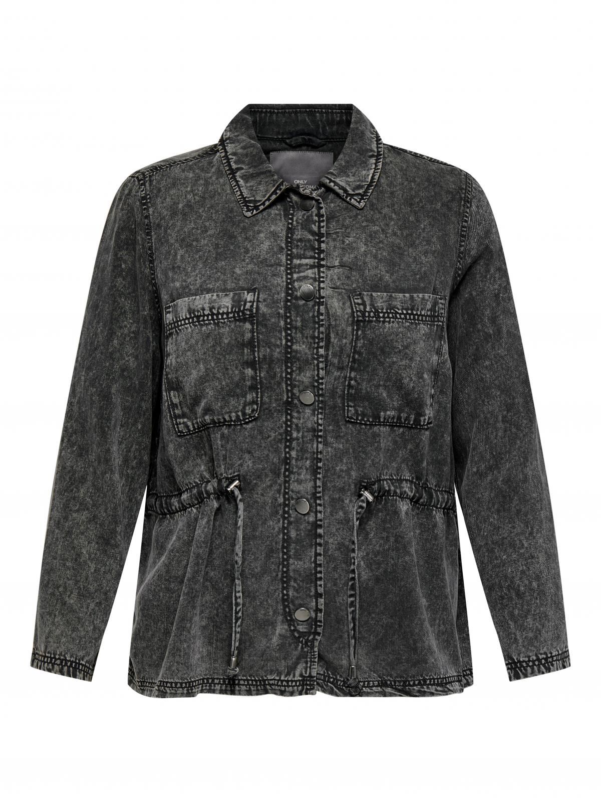 온리 테크니컬 데님 하이넥 스트링 자켓 15339861_2161_1158596 BLACK / BLACK - 상세 이미지 3