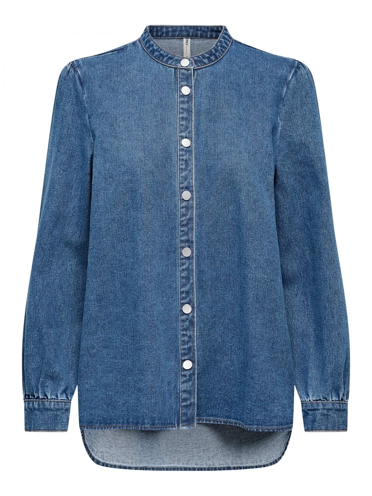 온리 테크니컬 데님 레귤러핏 셔츠 15347085_2115 BLUE / MEDIUM BLUE DENIM - 상세 이미지 3