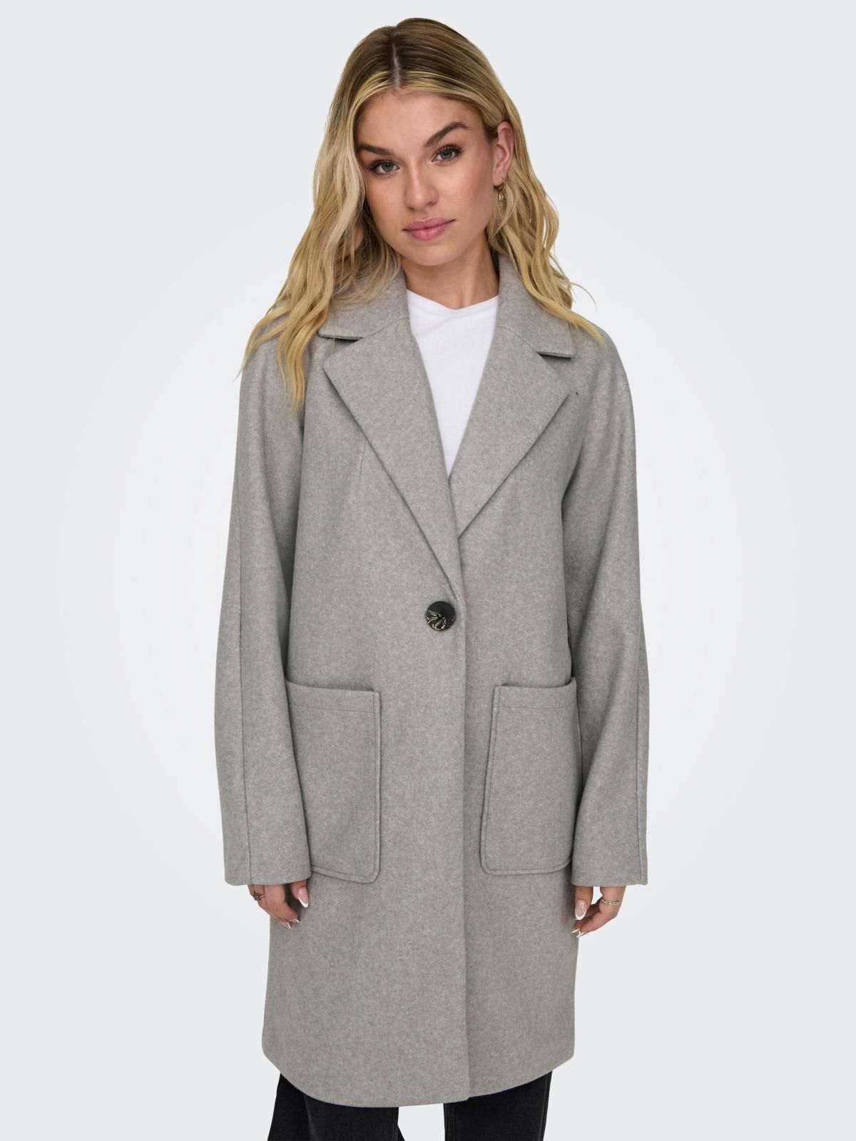 온리 클래식 라이트그레이 롱 코트 15285883_156_1012032 GREY / STEEPLE GRAY - 상품 이미지