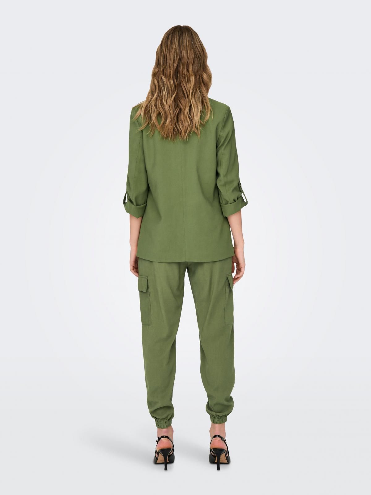 온리 루즈핏 플랩 포켓 롱 블레이저 15310839_1891 GREEN / CAPULET OLIVE - 상세 이미지 2