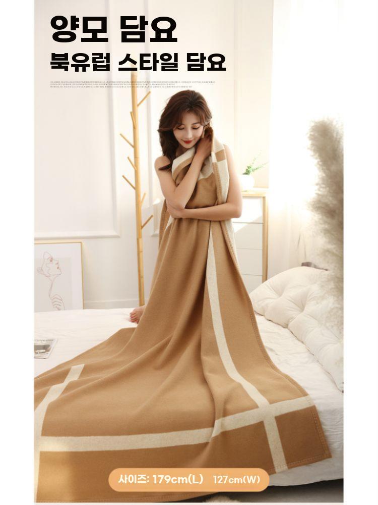 내몽골 천연 양모 담요 소파 블랭킷 두꺼운 울 이불 - 상세 이미지 3