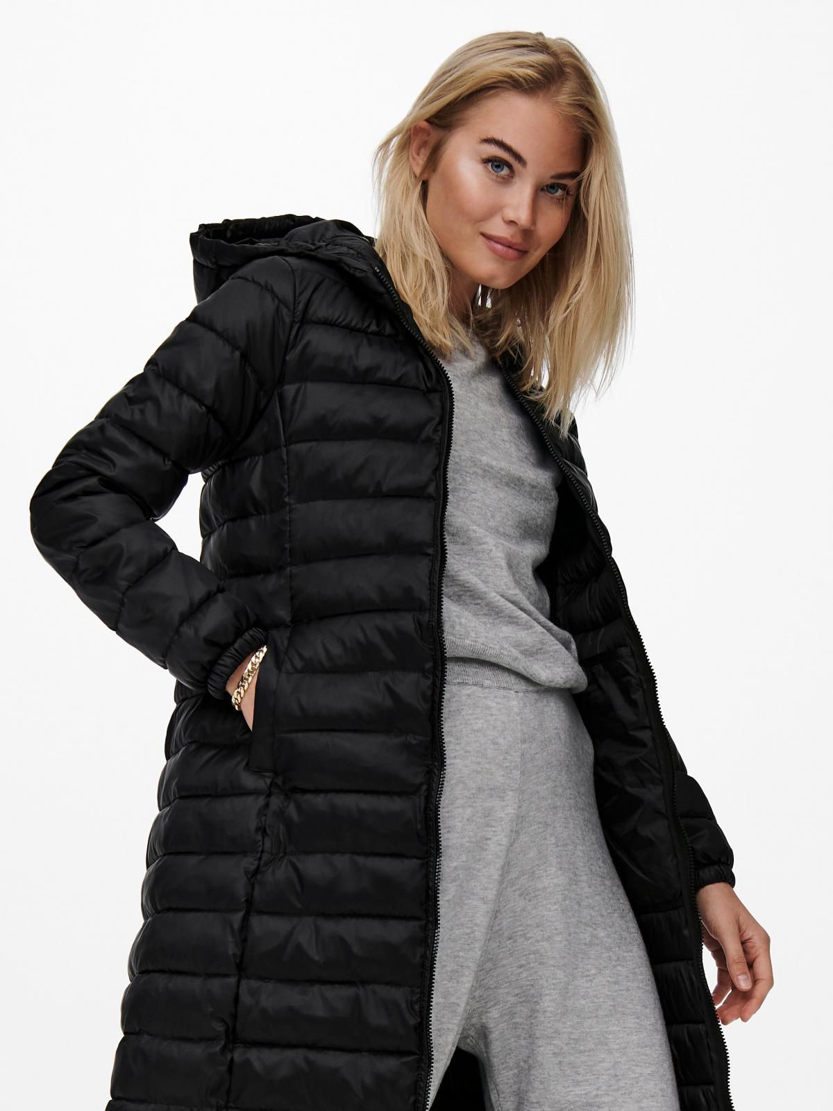 온리 테크니컬 방풍 후드 롱 패딩코트 15232995_2161 BLACK / BLACK 이미지 6