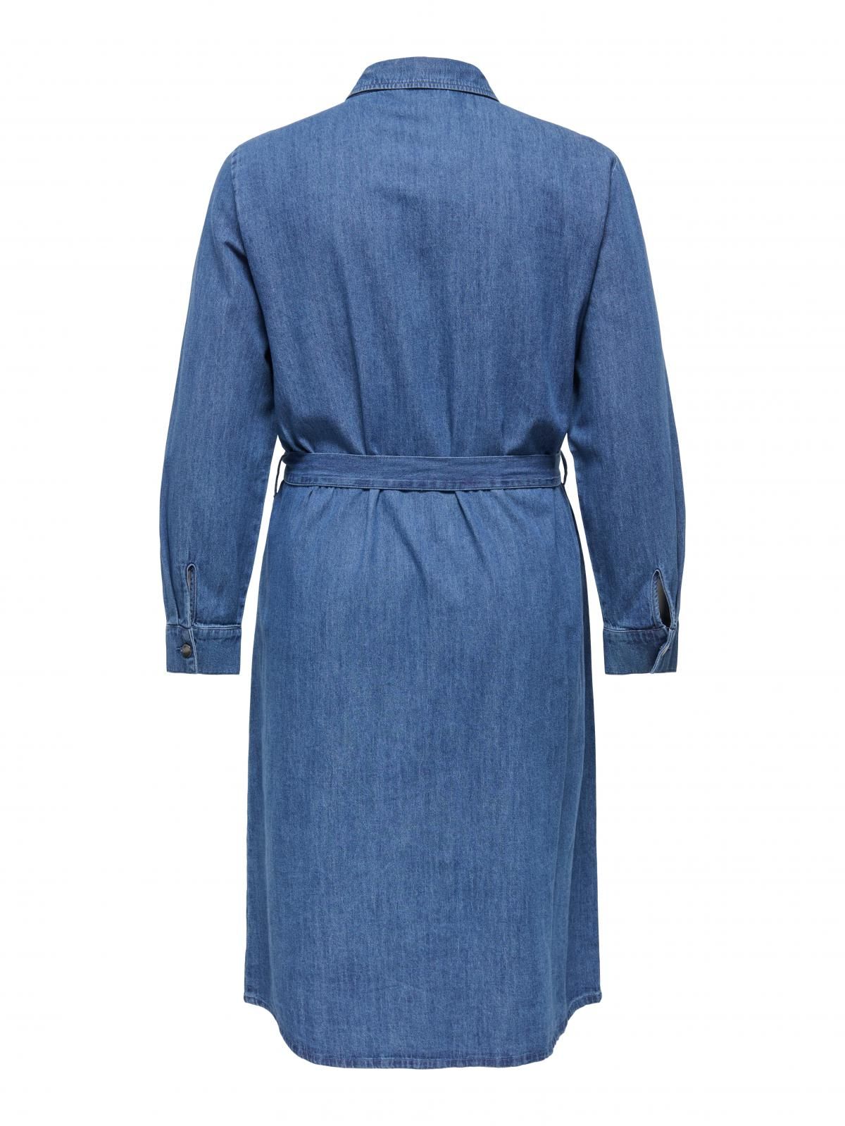 온리 데님 미디 셔츠 원피스 벨트 포켓 15362698_2114 BLUE / DARK BLUE DENIM - 상세 이미지 4