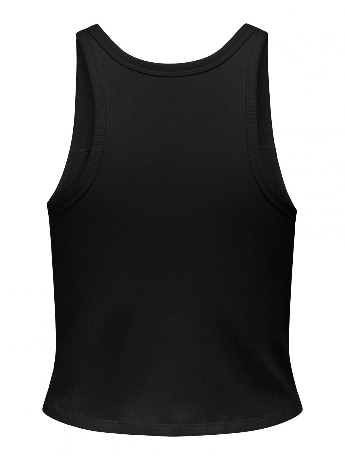 온리 크롭 슬리브리스 리브 니트 탑 블랙 15319477_2161 BLACK / BLACK - 상세 이미지 4