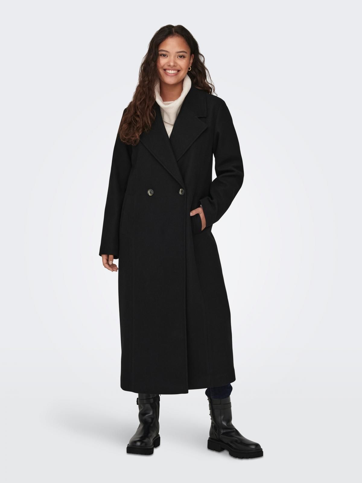 제이디와이 클래식 더블버튼 롱코트 블랙 15311207_2161 BLACK / BLACK - 메인 이미지