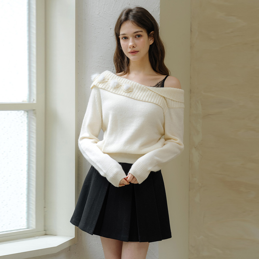 소프트 웜 플리츠 A라인 미니 스커트 (BLACK, 2 SIZE) - 상세 이미지 5