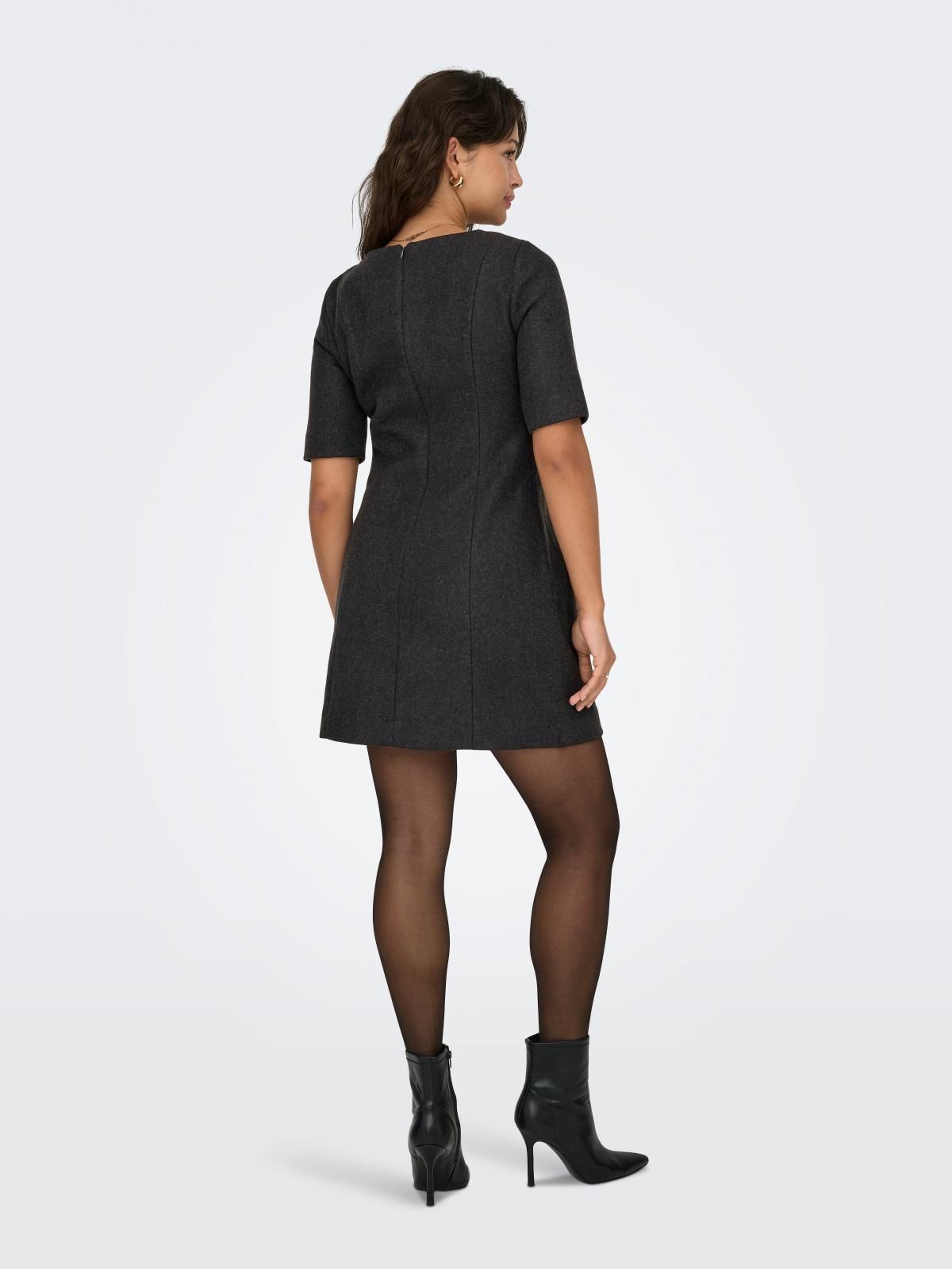 온리 슬림핏 반팔 미니 원피스 보트넥 15366752_2383 GREY / DARK GREY MELANGE - 상세 이미지 2