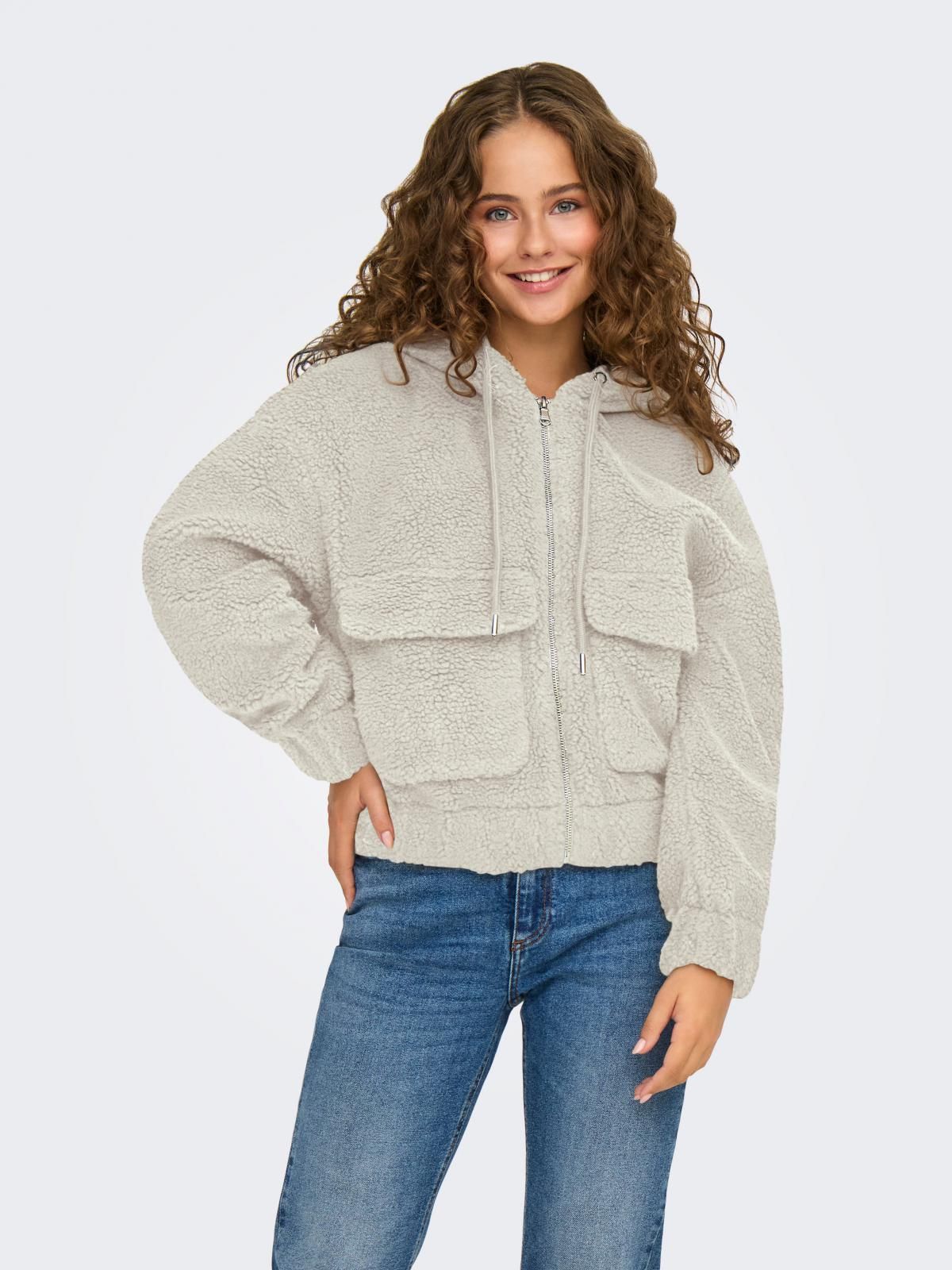 온리 테디 플리스 후드 집업 재킷 15335779_115 BEIGE / PUMICE STONE - 상품 이미지
