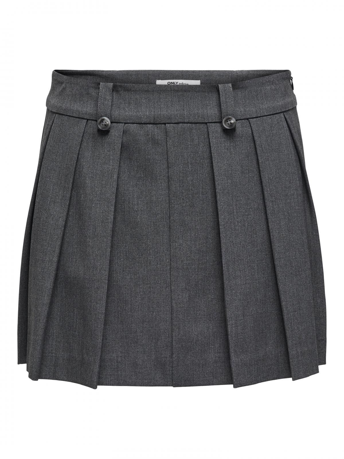 온리 하이웨이스트 플리츠 미니 스커트 15342185_2383 GREY / DARK GREY MELANGE - 상세 이미지 3