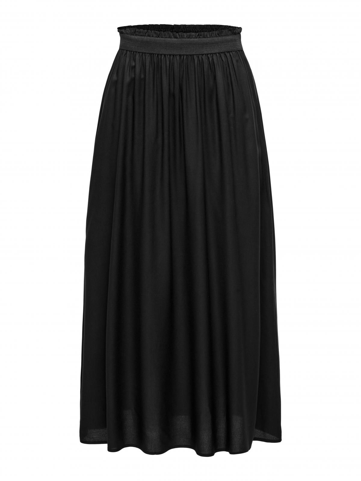 온리 플리세 롱스커트 밴딩 베이직 블랙 15164606_2161 BLACK / BLACK - 상세 이미지 3