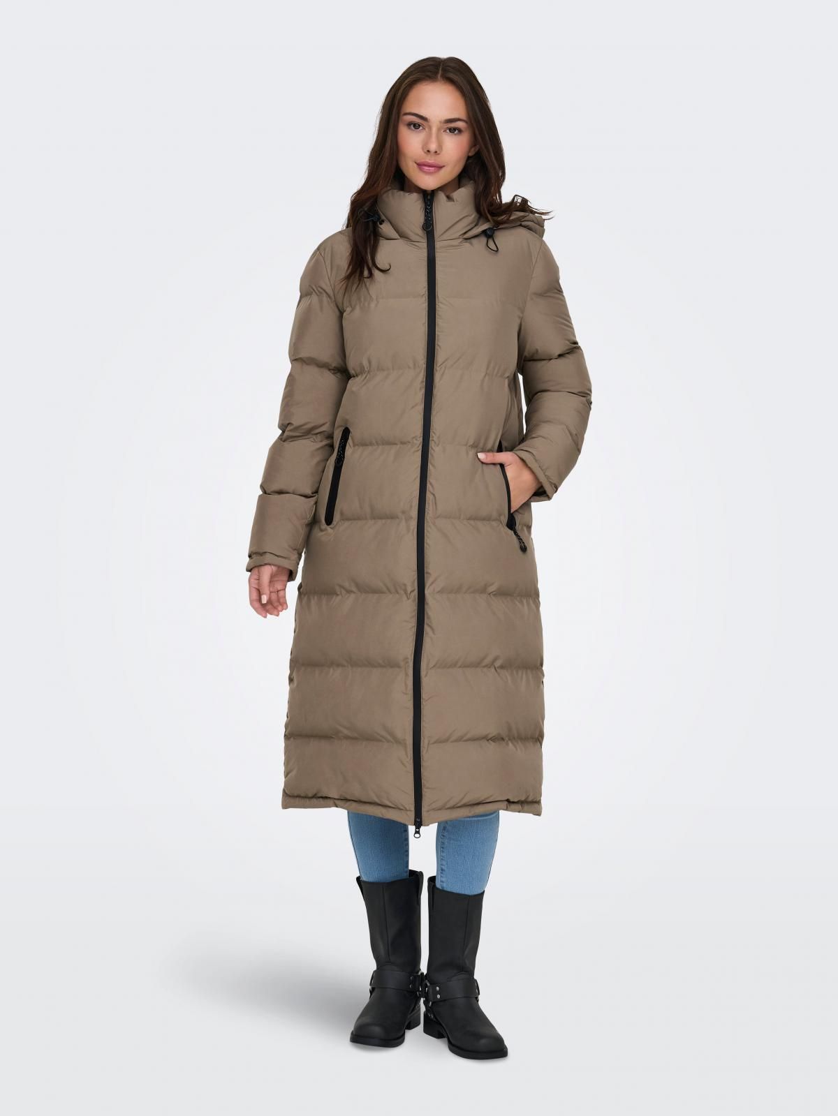 온리 프리미엄 롱 패딩 후드 테크니컬 15326655_120 GREY / WALNUT - 상세 이미지 5
