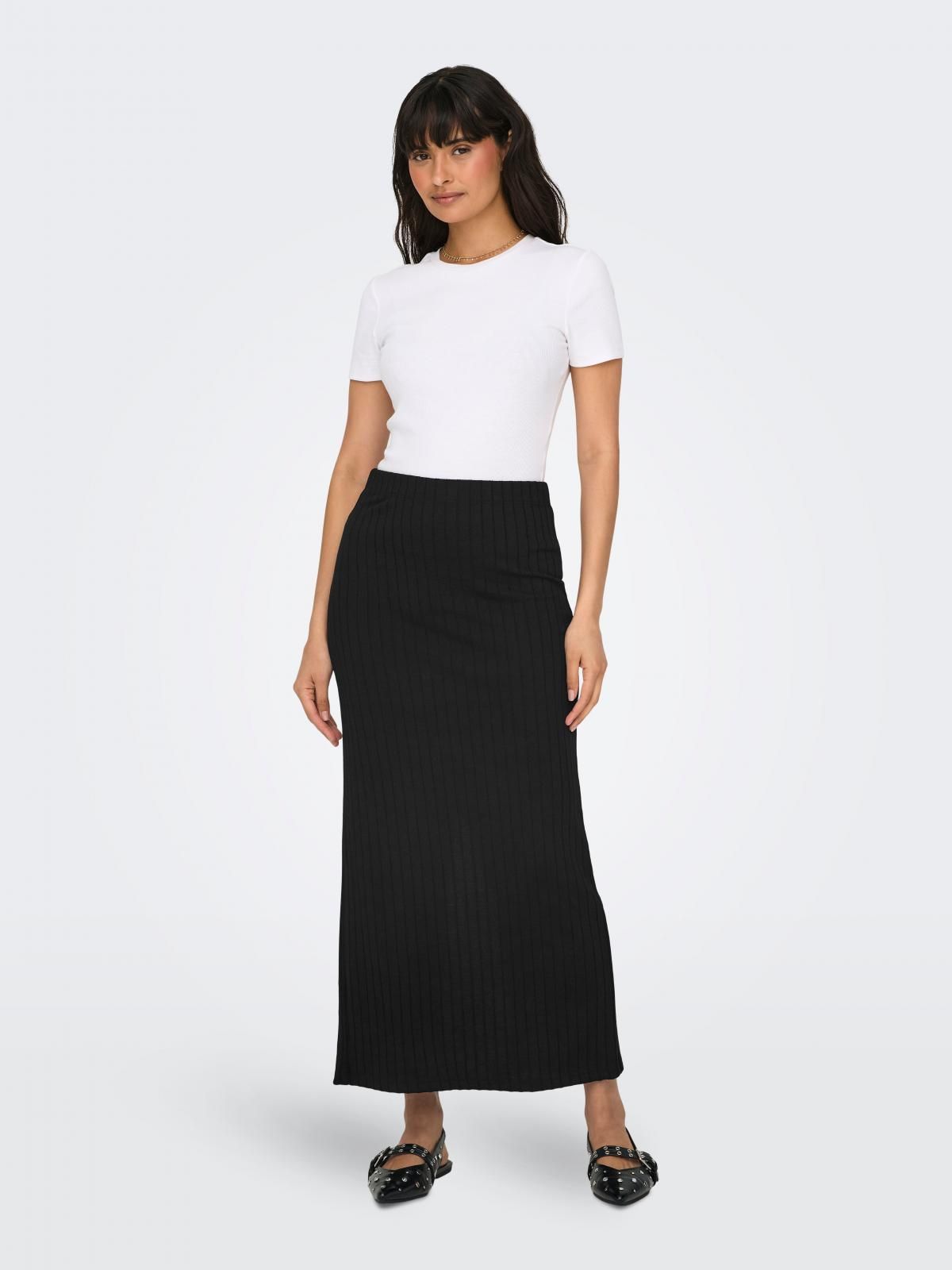 온리 베이직 데일리 롱 스커트 블랙 15341385_2161 BLACK / BLACK - 상세 이미지 5