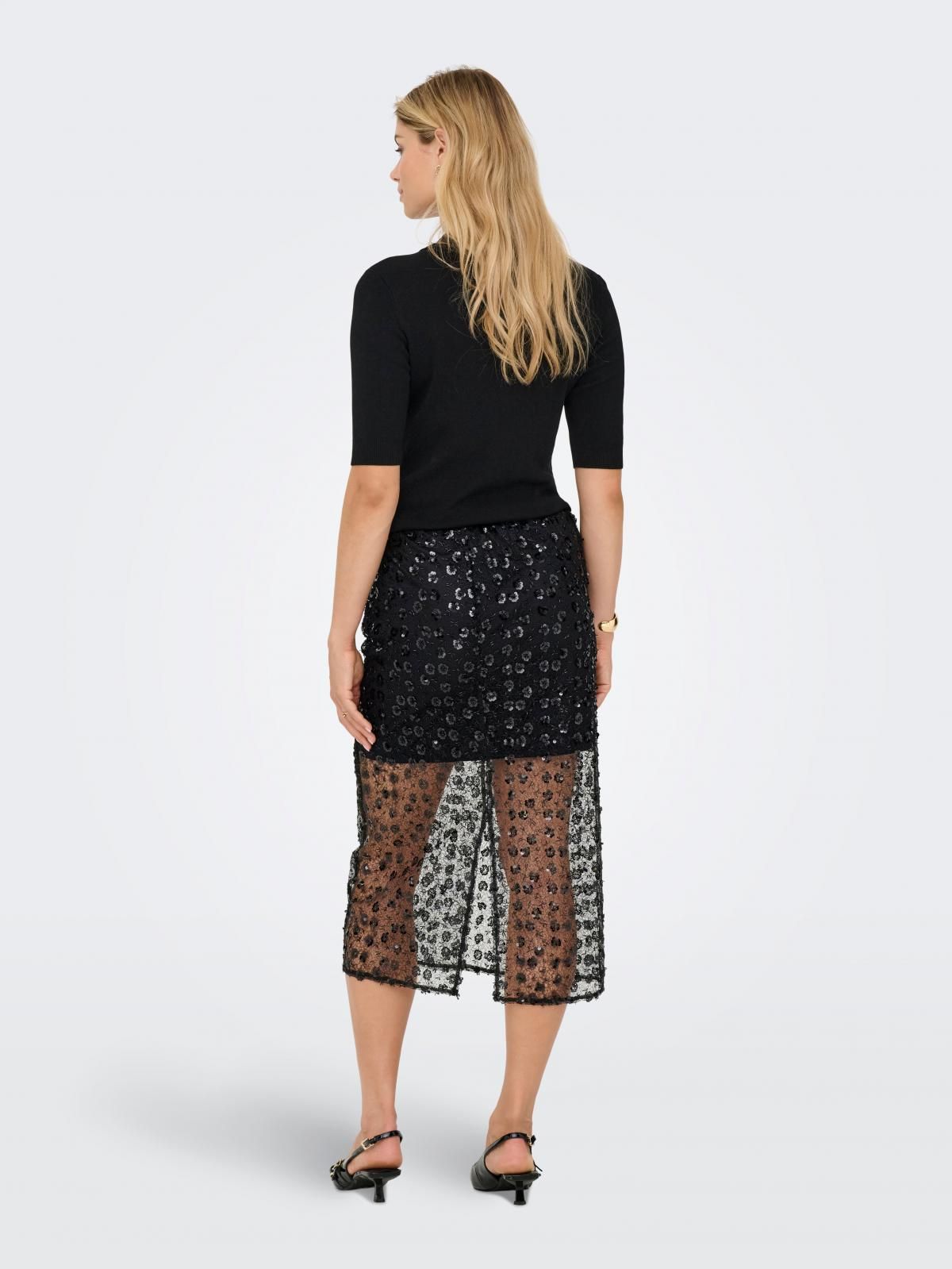 온리 시퀸 파티 미디 스커트 15374765_2161 BLACK / BLACK - 상세 이미지 2