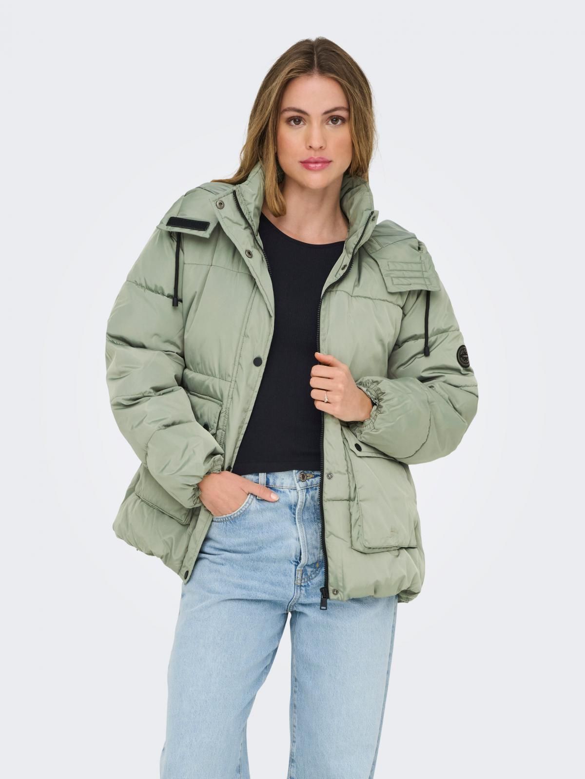 온리 라이트그린 테크니컬 숏 패딩 재킷 15294127_1627 GREY / SEA SPRAY - 상품 이미지