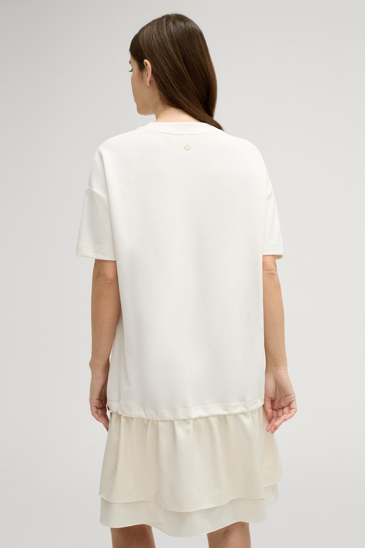 윱 레이어드 아이코닉 크림 스웨트 원피스 30046247-10007096-102 OFFWHITE - 상세 이미지 4