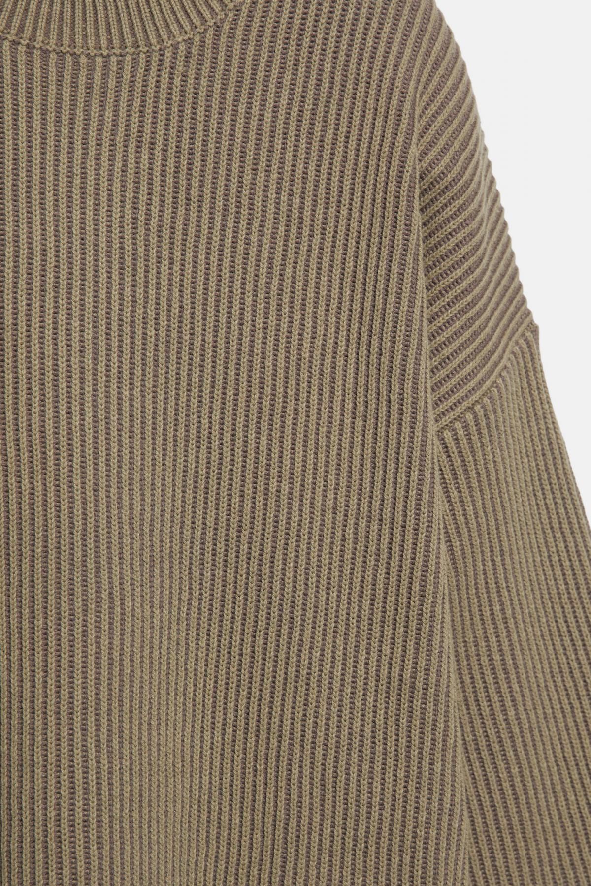 풀앤베어 데일리 라운드넥 골지니트 스웨터 7550/386 PALE KHAKI - 상세 이미지 5
