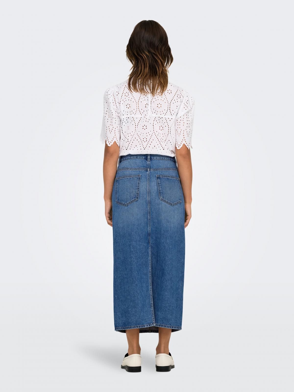 온리 데님 클래식 미디 스커트 15339976_2115 BLUE / MEDIUM BLUE DENIM - 상세 이미지 2