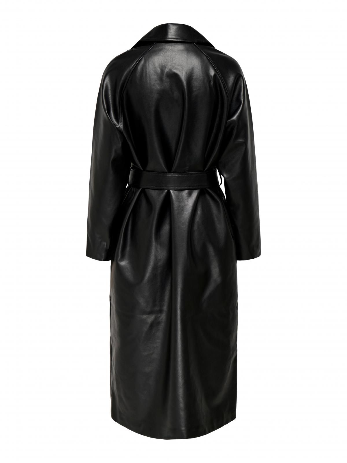 온리 더블버튼 벨티드 롱 트렌치코트 15349543_2161 BLACK / BLACK - 상세 이미지 4