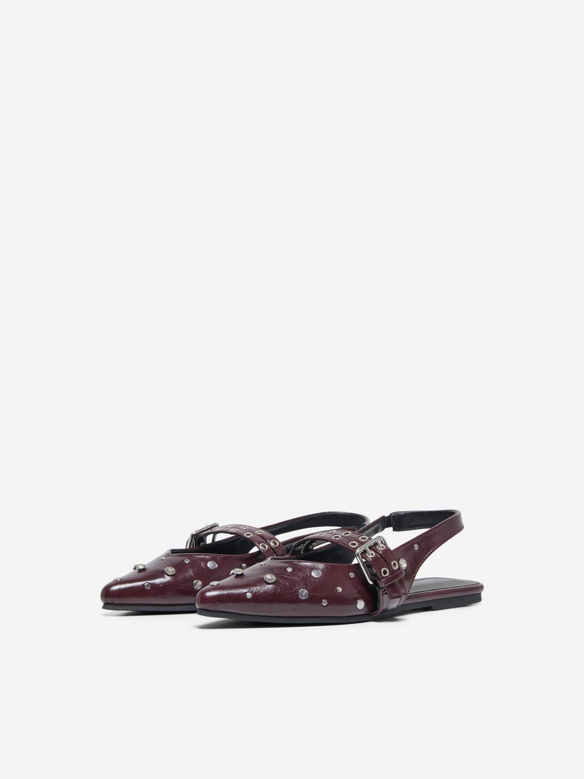 온리 글리터 스터드 버건디 스트랩 샌들 15340903_1013 PURPLE / BURGUNDY - 상세 이미지 5