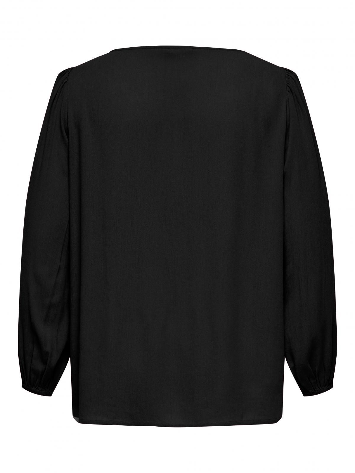 온리 빅사이즈 브이넥 페미닌 블라우스 15357561_2161 BLACK / BLACK - 상세 이미지 4