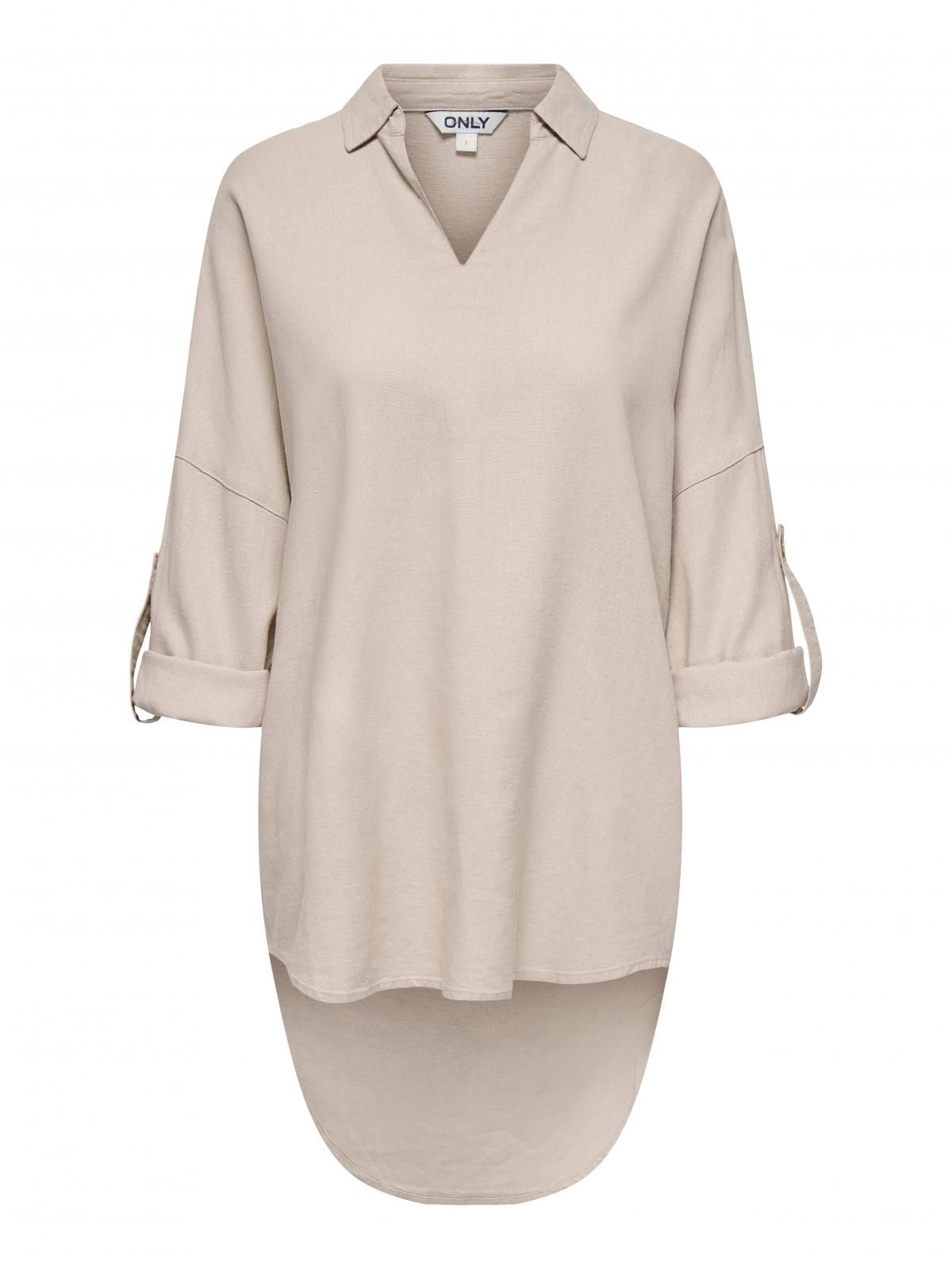 온리 리조트 카라 7부 소매 튜닉 탑 15338898_108 GREY / OXFORD TAN - 상세 이미지 3
