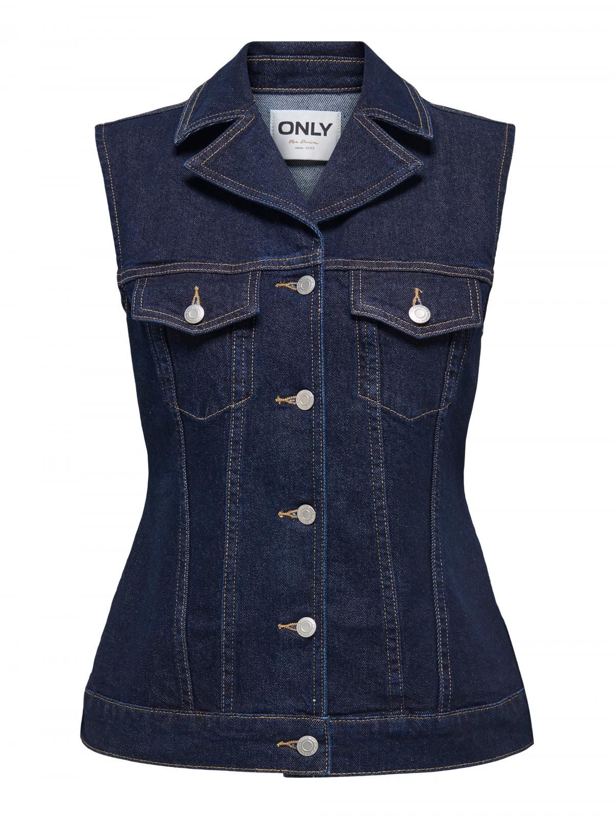 온리 데님 테일러드 베스트 15356846_2114_1216561 BLUE / DARK BLUE DENIM - 상세 이미지 3