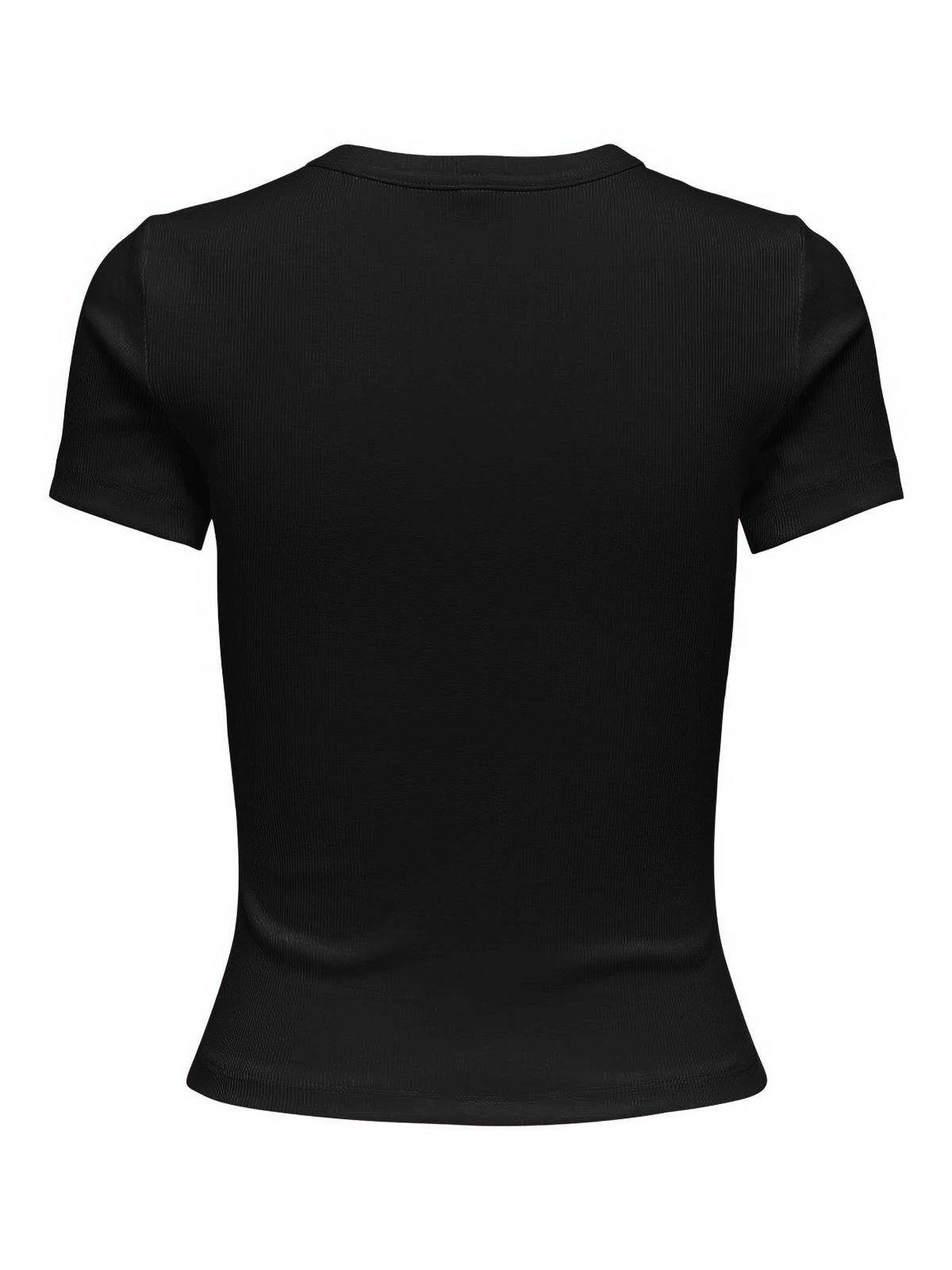 온리 베이직 크롭 반팔 티셔츠 블랙 15369240_2161 BLACK / BLACK - 상세 이미지 4