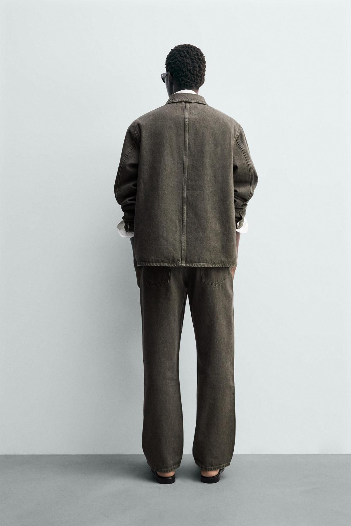 자라 테크니컬 스트레이트핏 데님 진 1300/350 DARK KHAKI - 상세 이미지 4