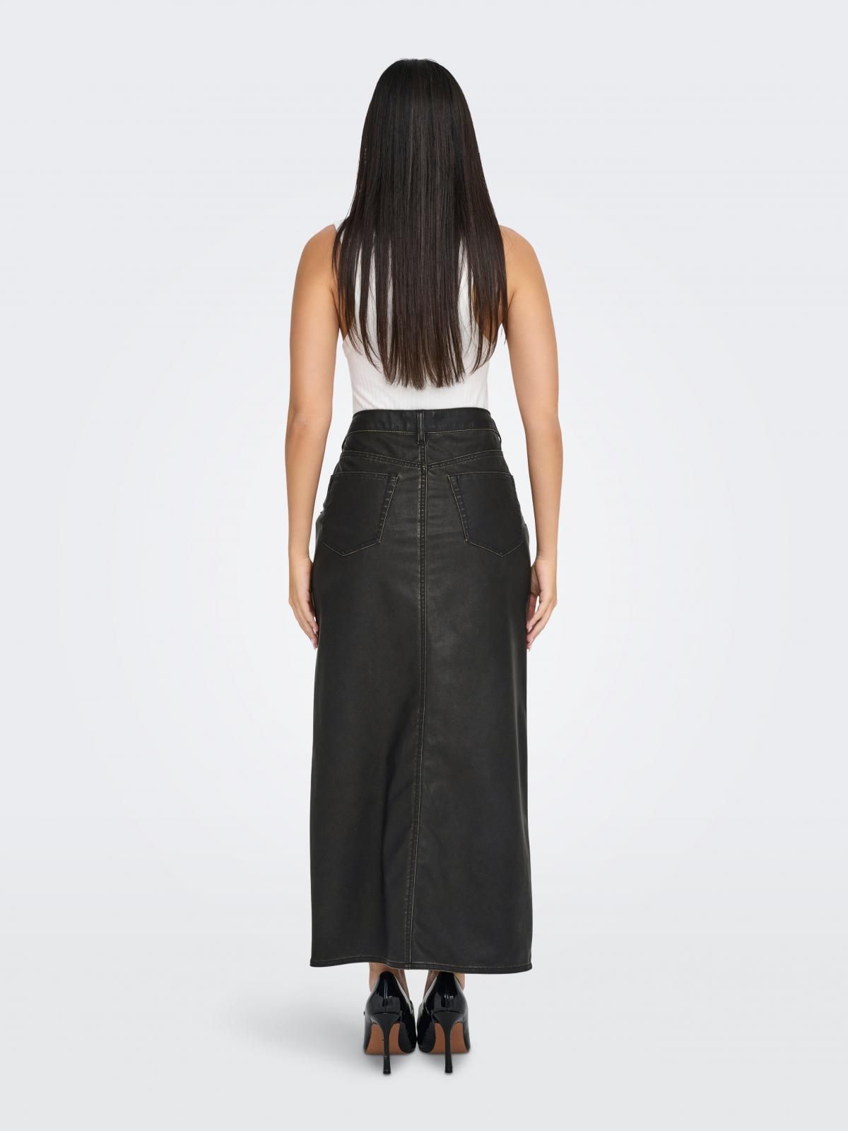 온리 하이웨이스트 슬릿 롱 스커트 15337736_2161_1152805 BLACK / BLACK - 상세 이미지 2