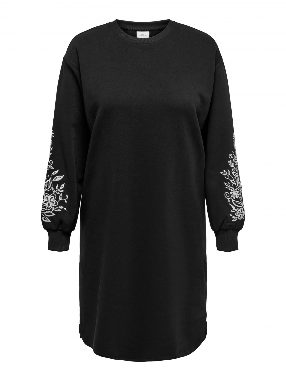 온리 빅사이즈 플라워 자수 미디 원피스 15356509_2161_1215038 BLACK / BLACK - 상세 이미지 3