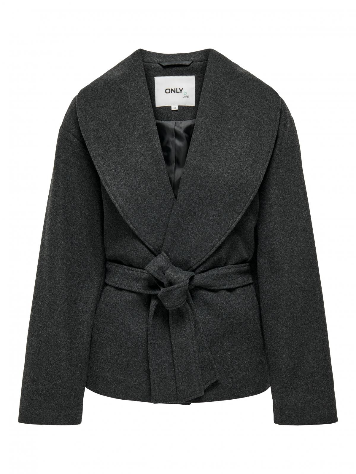 온리 벨티드 테일러드 숏 재킷 15314352_2383 GREY / DARK GREY MELANGE - 상세 이미지 3