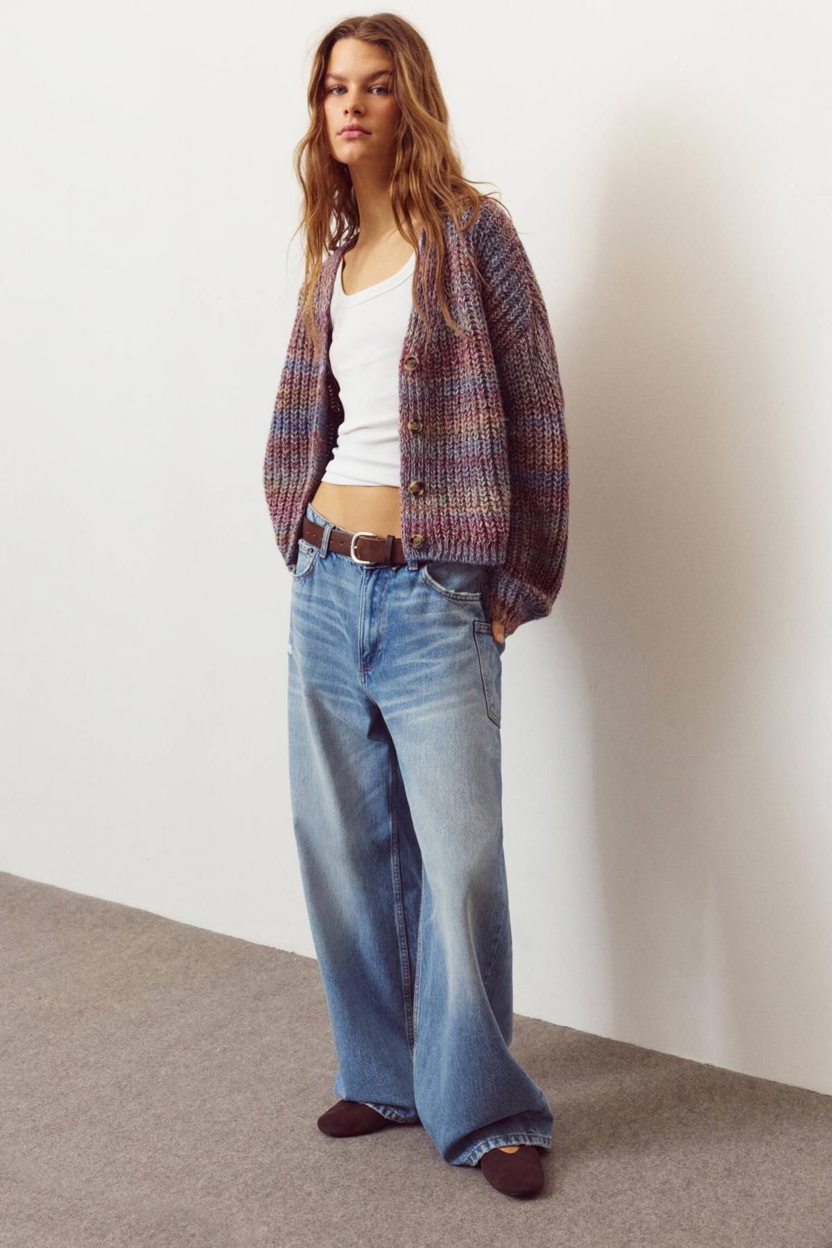 풀앤베어 스페이스다이 브이넥 펄니트 가디건 7553/380 FIG - 상세 이미지 2