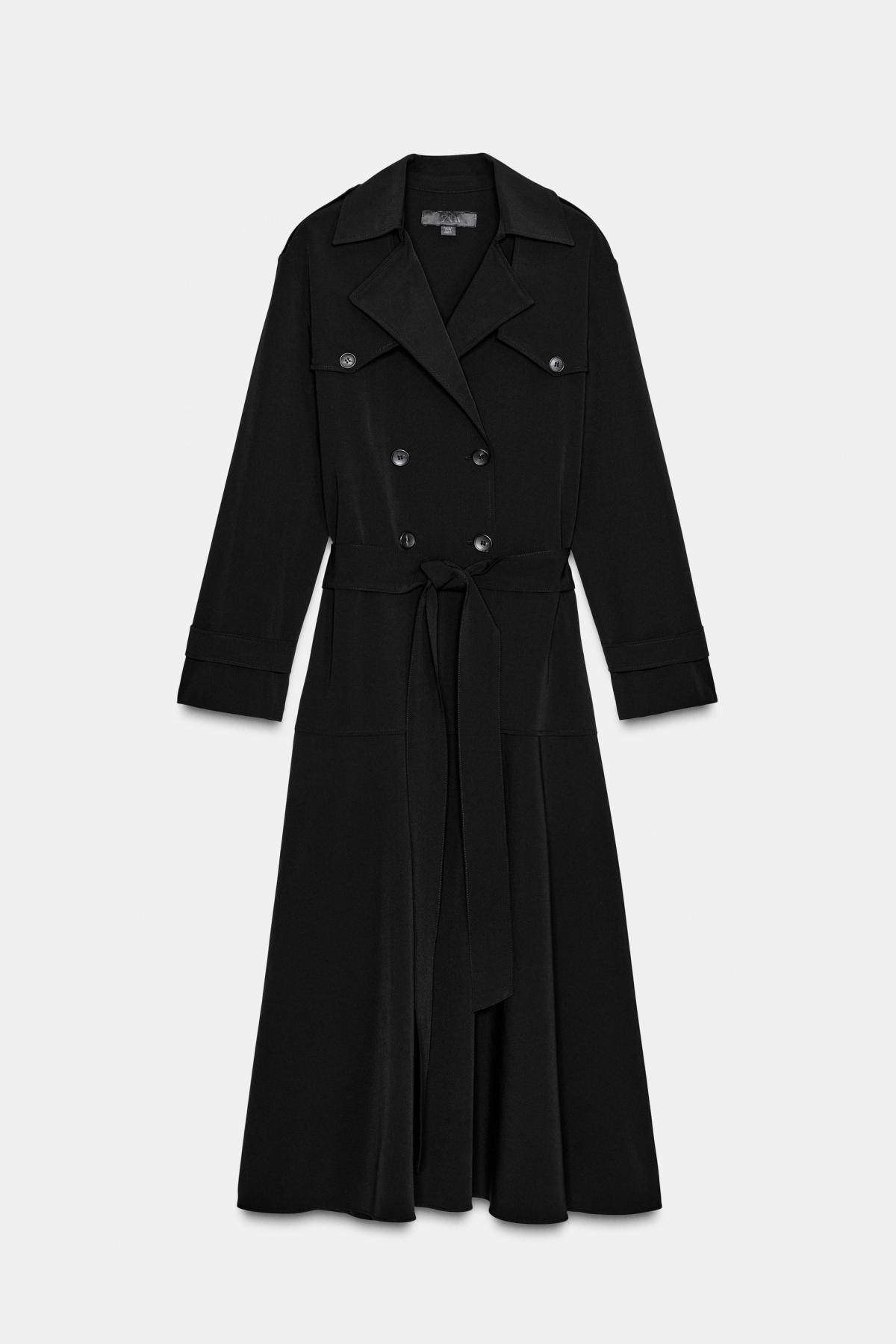 자라 테크니컬 트렌치 롱 원피스 벨트 9734/312 BLACK - 메인 이미지