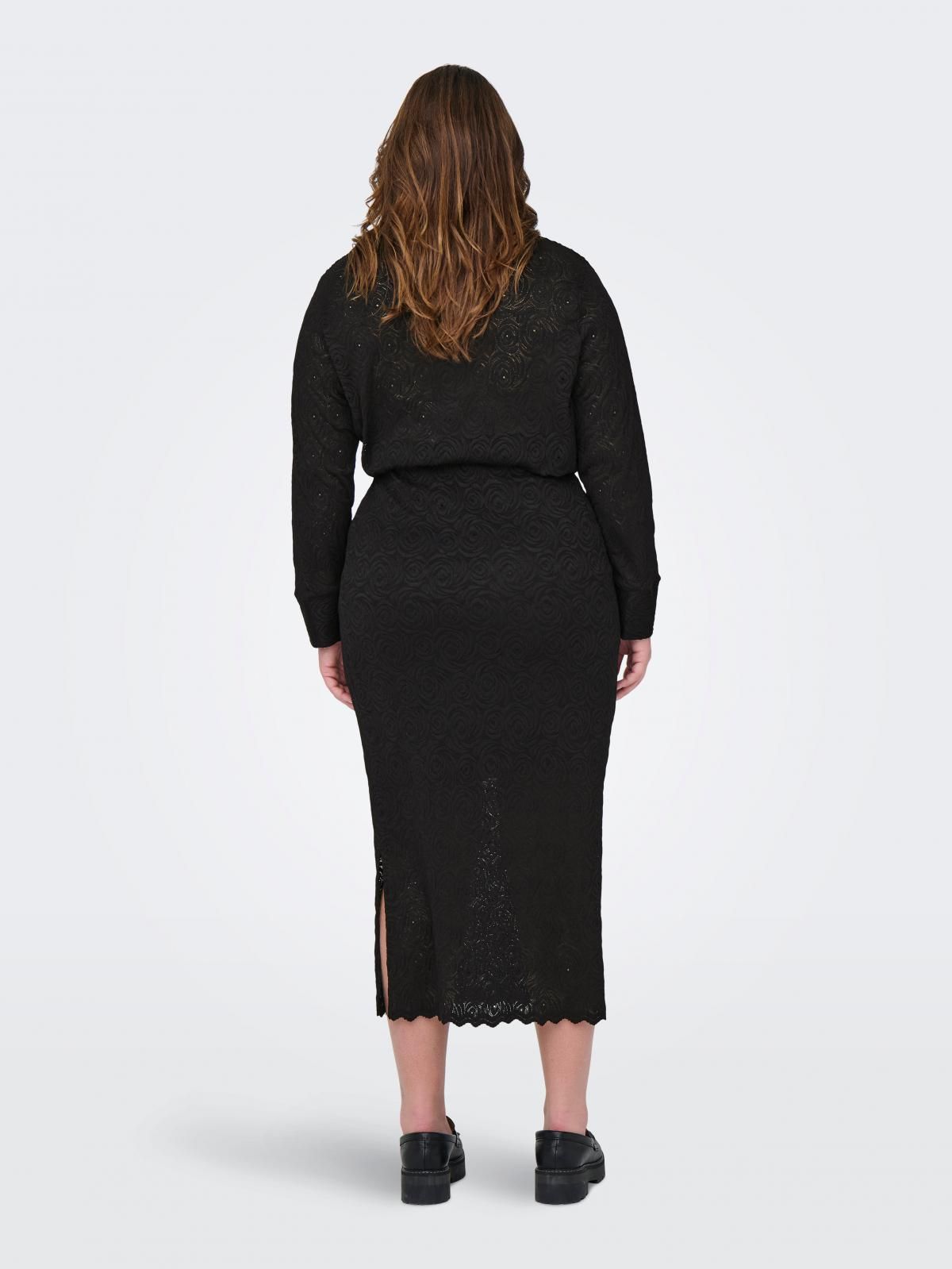 온리 빅사이즈 레이스 미디 스커트 15344430_2161 BLACK / BLACK - 상세 이미지 2